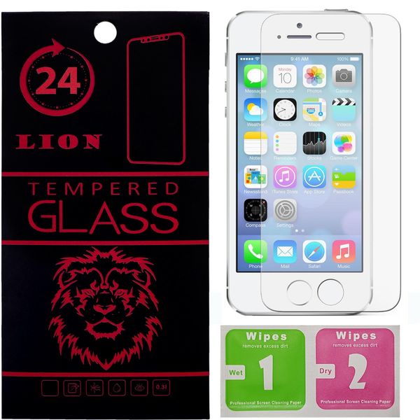 محافظ صفحه نمایش شیشه ای لاین مدل 2.5D مناسب برای گوشی اپل آیفون 5S/5/SE محافظ صفحه نمایش شیشه ای لاین مدل 2.5D مناسب برای گوشی اپل آیفون 5S/5/SE