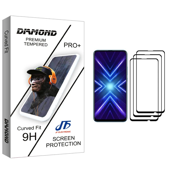 محافظ صفحه نمایش جی اف مدل Diamond glass مناسب برای گوشی موبایل آنر 9X بسته سه عددی