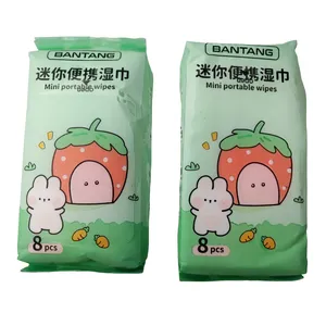 دستمال مرطوب کودک مدل خرگوشی و توت فرنگی بسته ۲ عددی