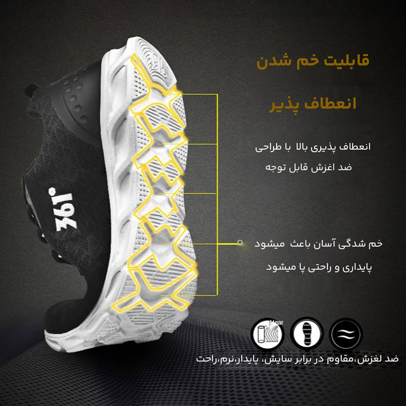 کفش مخصوص دویدن مردانه 361 درجه مدل 01 کد 671812249