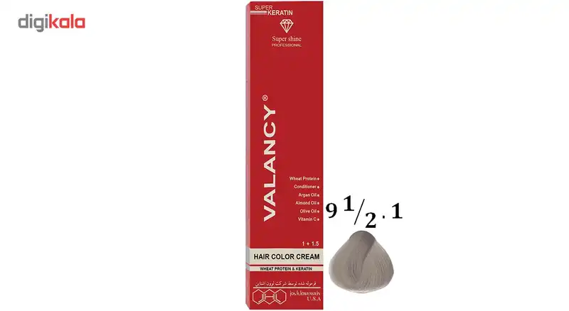 رنگ مو والانسی سری خاکستری مدل بلوند پلاتینه نقره ای شماره C9