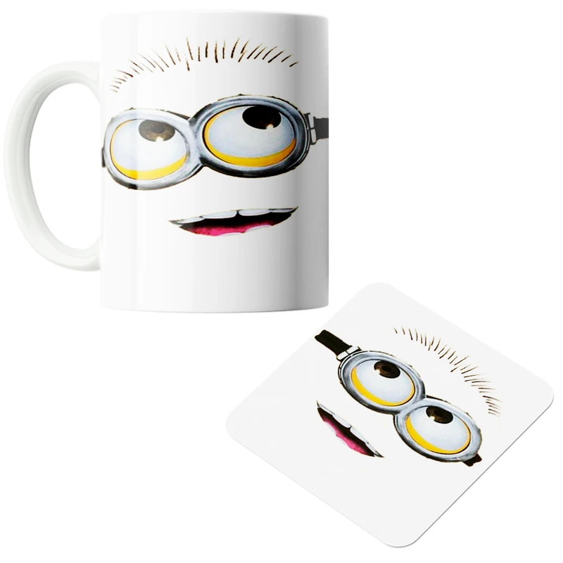 ماگ پاد آفرین مدل مینیون ها کد z230 به همراه زیر لیوانی