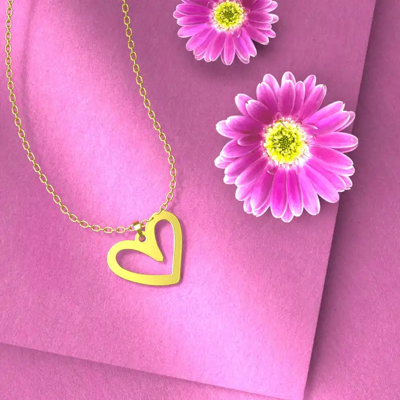 گردنبند طلا 18 عیار زنانه مدوپد مدل قلب کد E3-1-1173