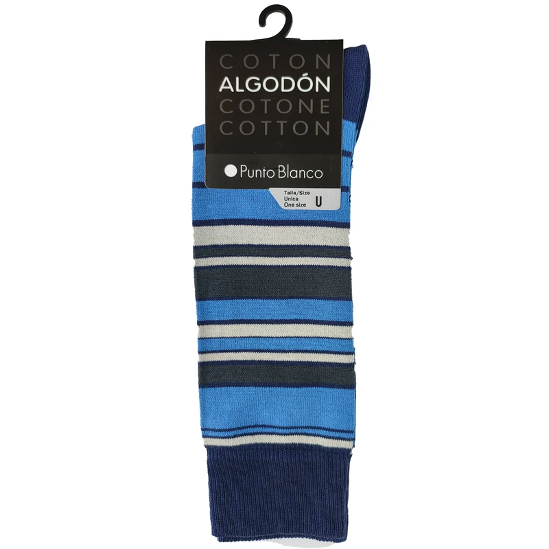 جوراب مردانه پونتو بلانکو مدل کتان آلگادون طرح دار  599-10-74725