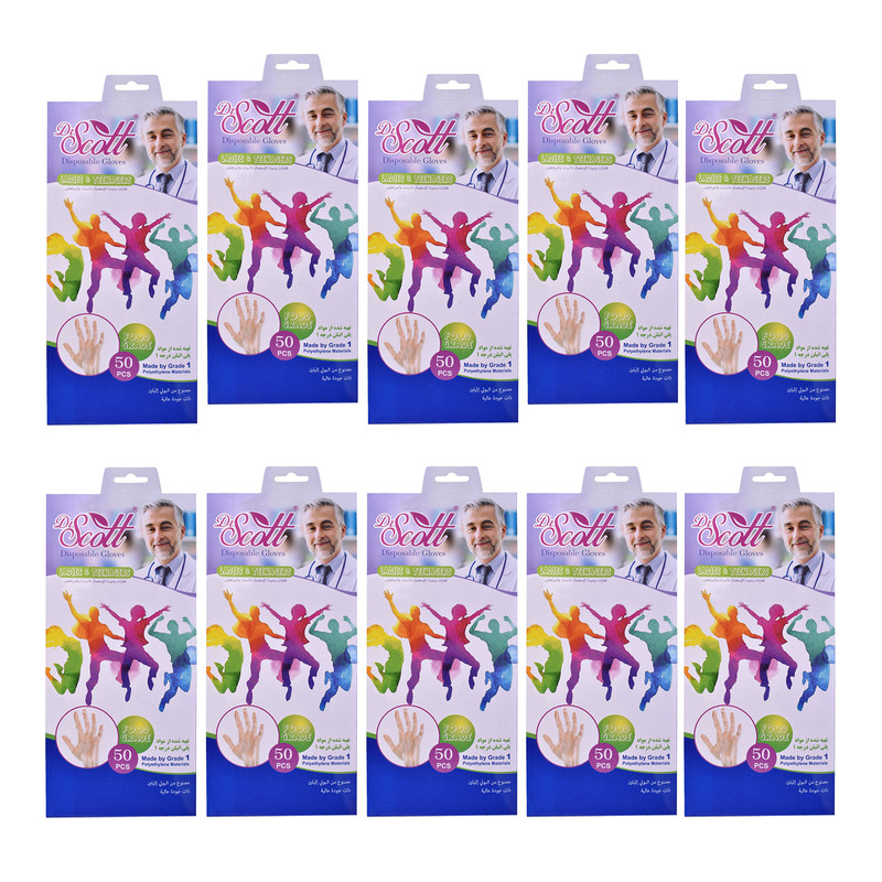 دستکش یکبار مصرف دکتر اسکات مدل SG50-Fit-10PKG مجموعه 10 عددی