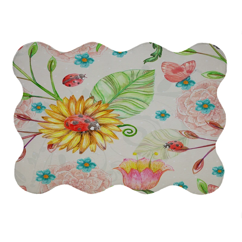 پادری مدل دالبر طرح کفشدوزک کد 5890 سایز 80x110 سانتی متر 