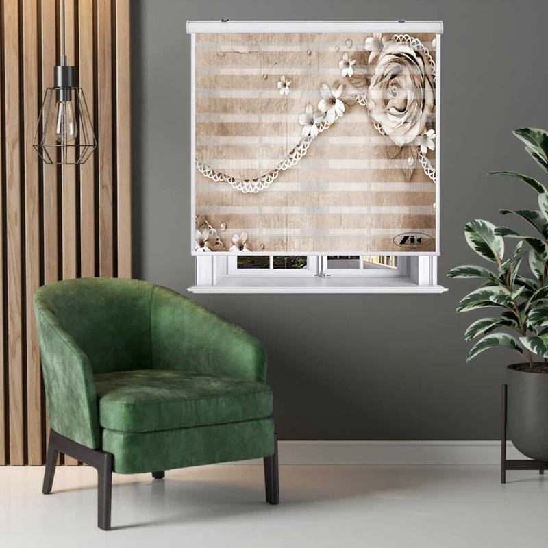 پرده زبرا زیو کد 3D1457 سایز 150X150 سانتی متر