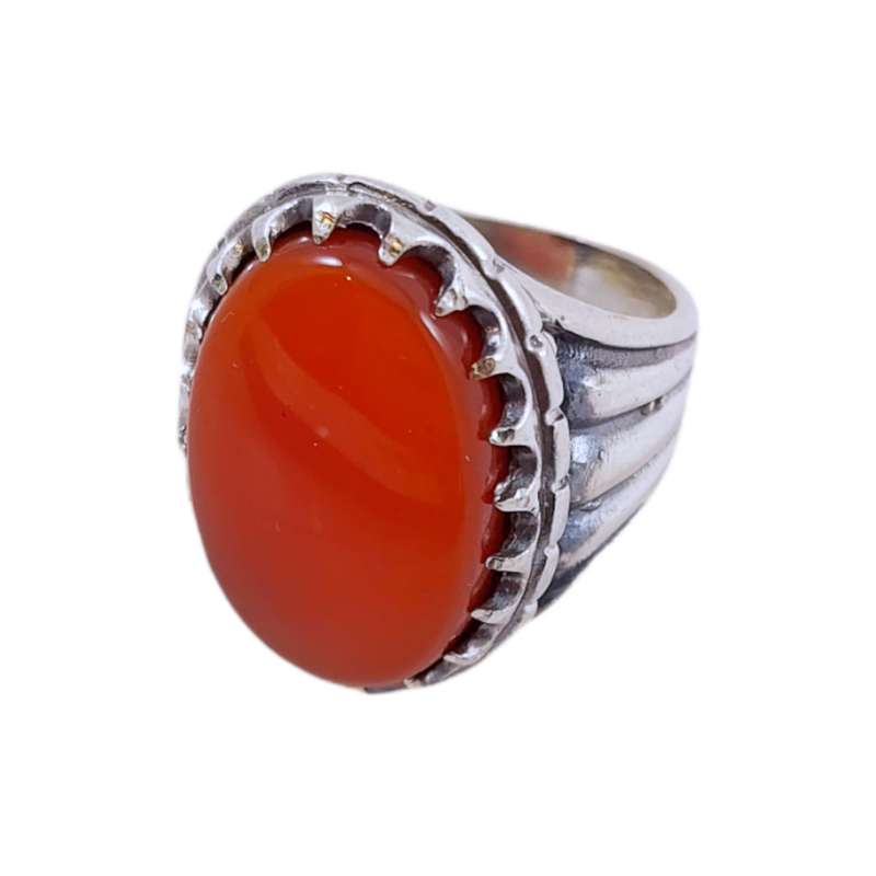 انگشتر نقره مردانه مدل عقیق خراسانی 