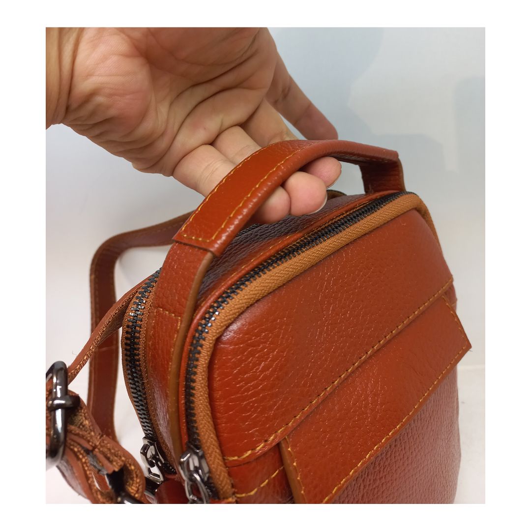 کیف رودوشی مردانه سرزمین چرم مدل رادان کد 301356 فلوتر -  - 3