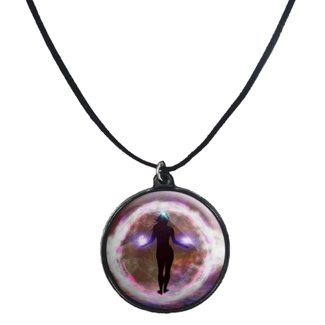 گردنبند پرمانه طرح کهکشان کد pmb.23914 مدل دو طرفه