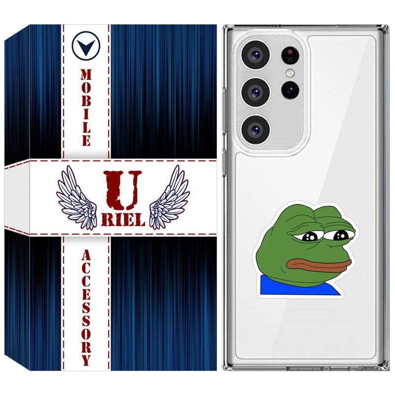 کاور یوریل قاب مدل Clear کد 86 طرح قورباغه غمگین مناسب برای گوشی موبایل سامسونگ Galaxy S23 Ultra