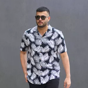 پیراهن آستین کوتاه مردانه مدل هاوایی کد 1017-170