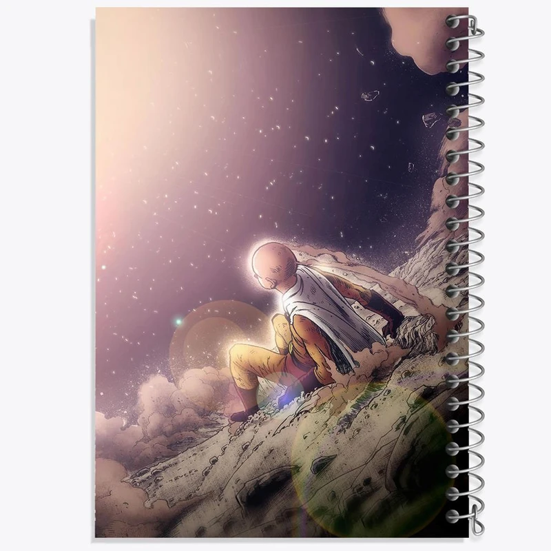 دفتر ژورنال نویسی 50 برگ خندالو مدل نقطه ای طرح سایتاما انیمه مرد تک مشتی One Punch Man کد 11393
