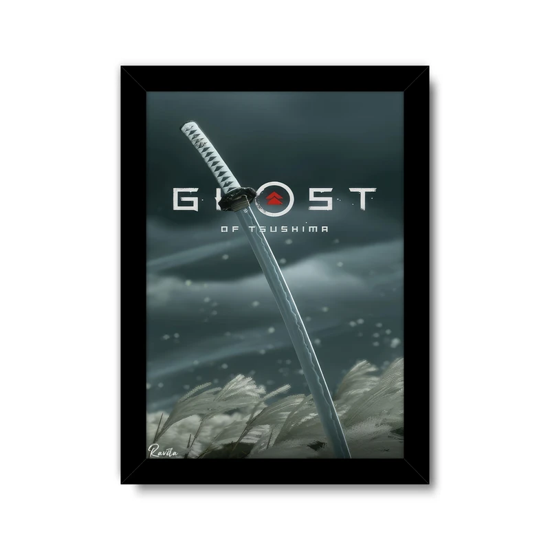 تابلو راویتا طرح گوست آف کد 3580 فریم مشکی