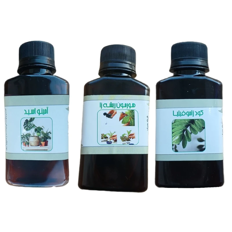 کود مایع امینو اسید و زاموفیلیا و هورمون ریشه زا مدل life drop حجم 110 میلی لیتر بسته 3 عددی