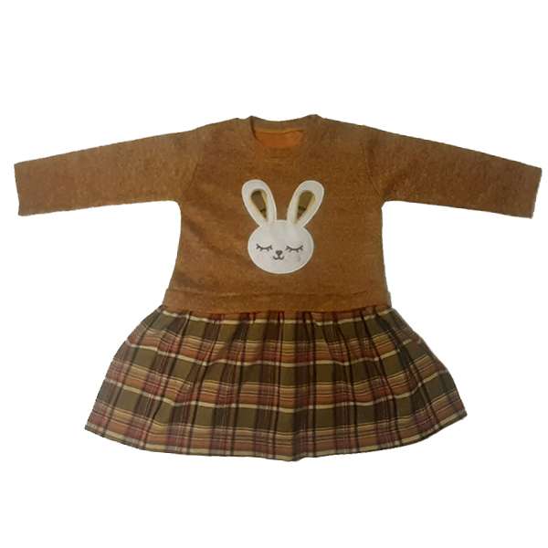 پیراهن دخترانه مدل آنغوره طرح خرگوش کد S101