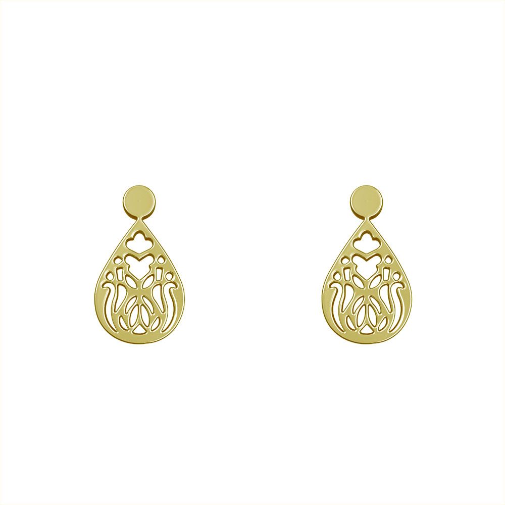 گوشواره طلا 18 عیار زنانه مدوپد مدل هندسی کد GA1-13946 -  - 2