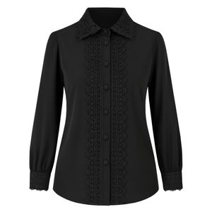 شومیز آستین بلند یقه برگردان زنانه مدل گیپور