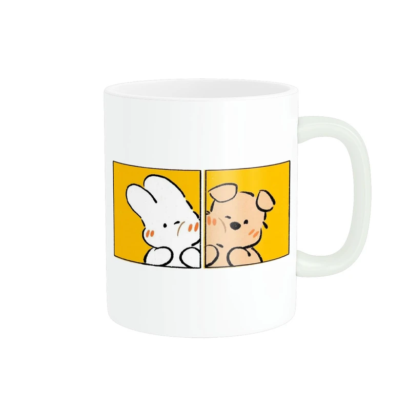 ماگ پاد آفرین مدل سگ و خرگوش فانتزی بامزه طرح مینیمال کد 1760