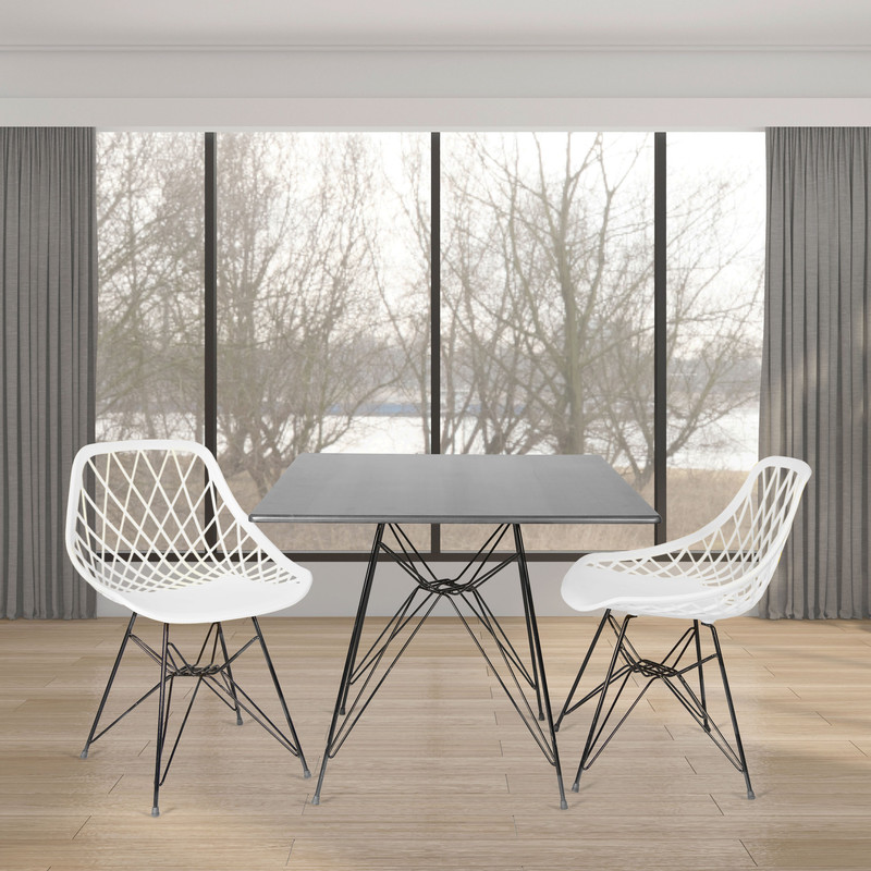 میز و صندلی ناهارخوری دو نفره مدل الماس فایبرگلاس MM