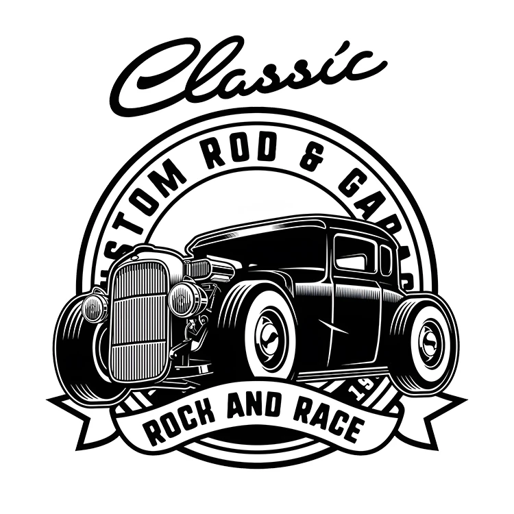 استیکر پارچه و لباس پاد آفرین مدل ماشین کلاسیک کد S5108