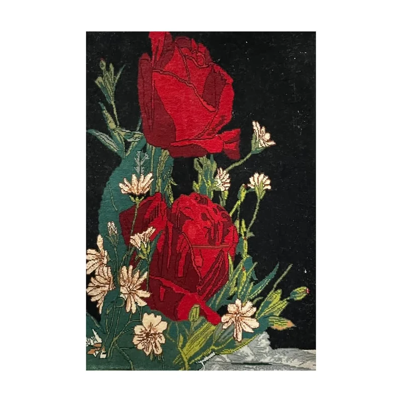 فرش دستباف دیوارکوب مدل گل رز