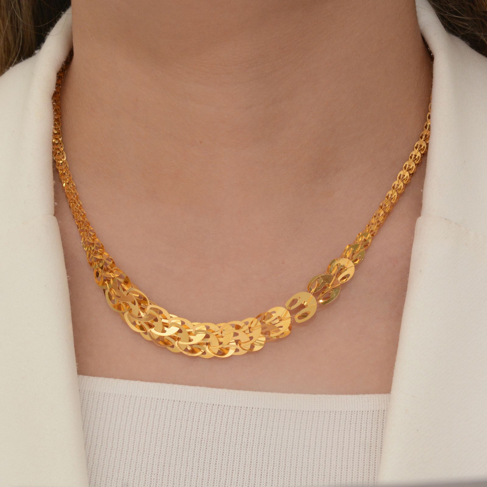 گردنبند طلا 18 عیار زنانه طلای مستجابی مدل لیزر کات کد 4 -  - 3