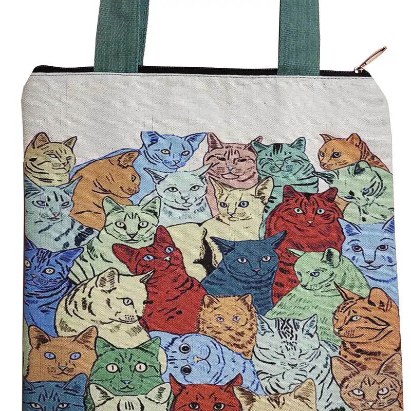 کیف رودوشی زنانه هورشید مدل گربه های رنگارنگ کد 11