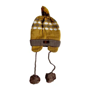 کلاه بافتنی بچگانه مدل منگوله RO_145