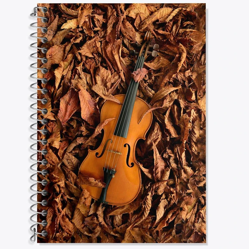 دفتر زبان 50 برگ خندالو مدل سه خط طرح ویولن Violin کد 27953