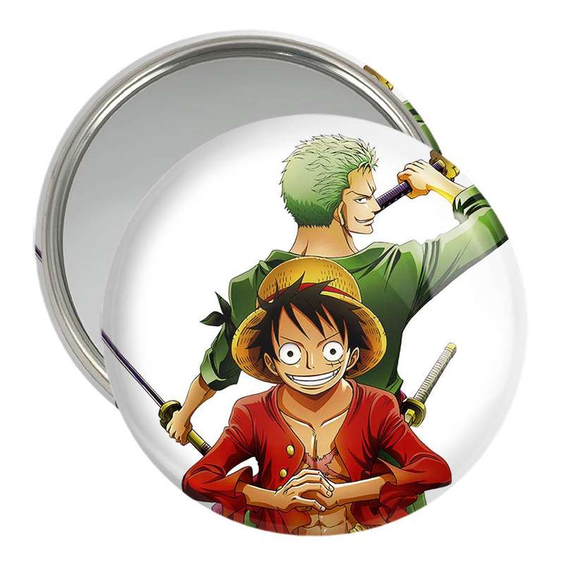 آینه جیبی خندالو مدل لوفی و زورو انیمه وان پیس One Piece  کد 11443