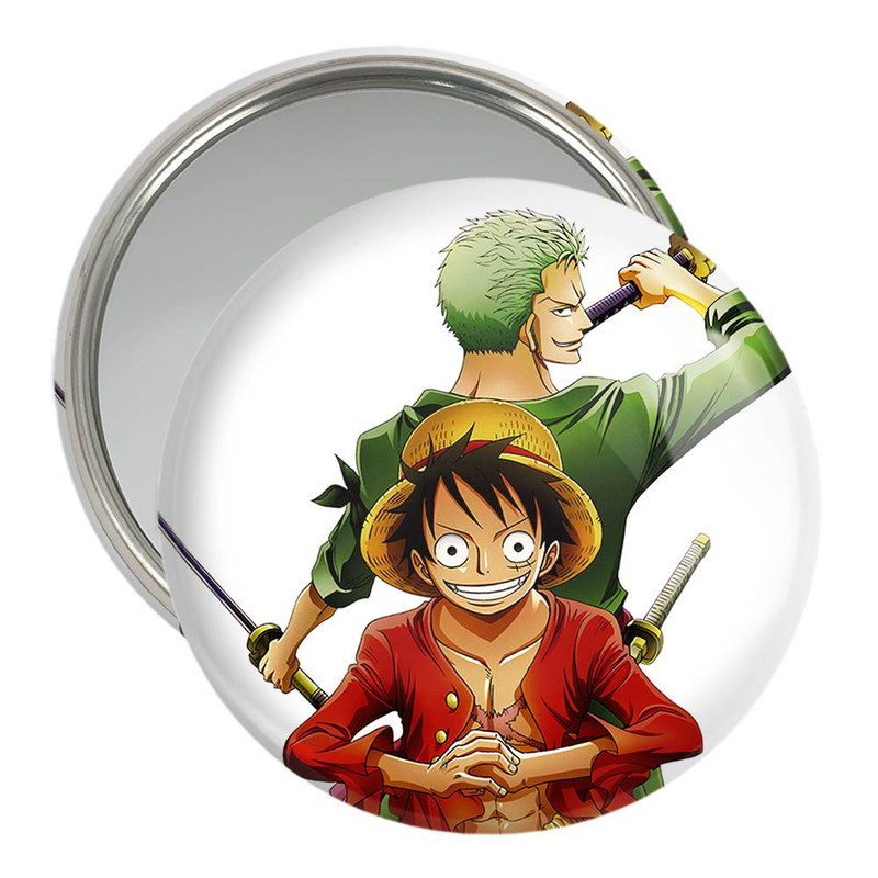 آینه جیبی خندالو مدل لوفی و زورو انیمه وان پیس One Piece  کد 11443