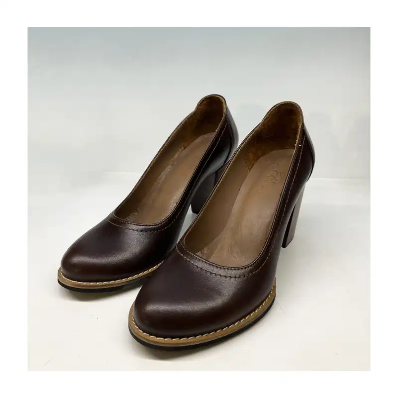 کفش زنانه سرزمین چرم مدل 1233 رنگ قهوه ای