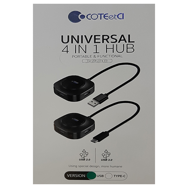 هاب چهار پورت USB 3.0 کوتتسی مدل 4in1-83007