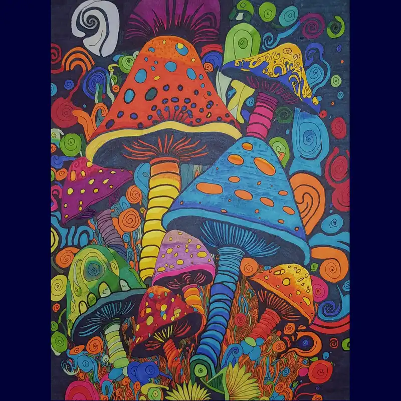 نقاشی طرح قارچ های جادویی