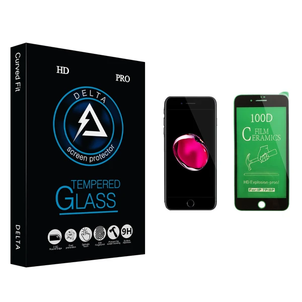 محافظ صفحه نمایش سرامیکی دلتا مدل HD مناسب برای گوشی موبایل اپل iPhone 8 Plus