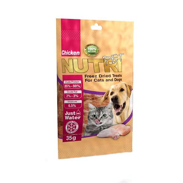 غذای تشویقی فریز دراید سگ نوتری پت مدل Chicken وزن 35 گرم