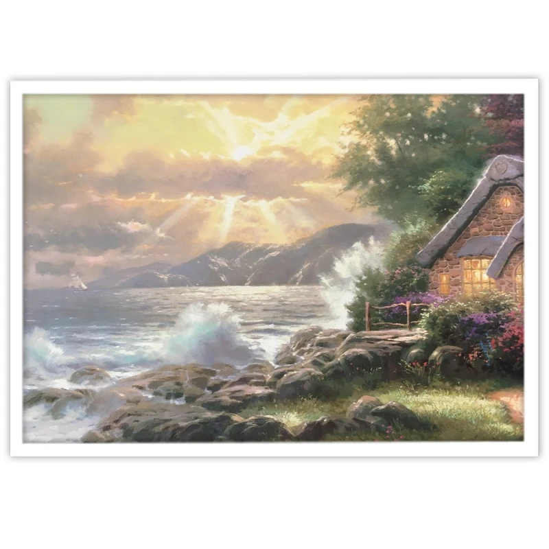 تابلو بکلیت طرح نقاشی ساحل سنگی مدل W-11242