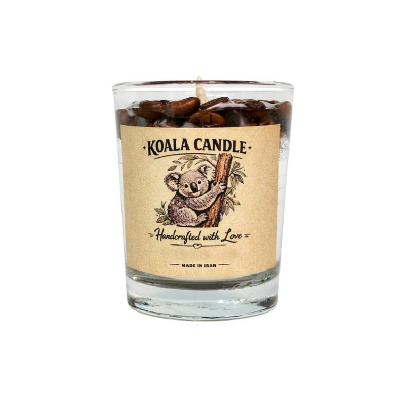 شمع دست‌ساز کوالا معطر مدل لیوانی با رایحه قهوه زمان اتمام 15 ساعت