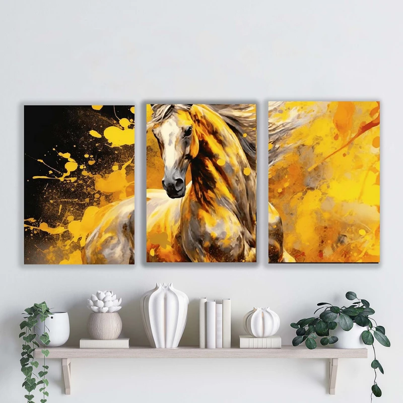 تابلو شاسی آتریسا مدل اسب مدرن ATA022 مجموعه سه عددی