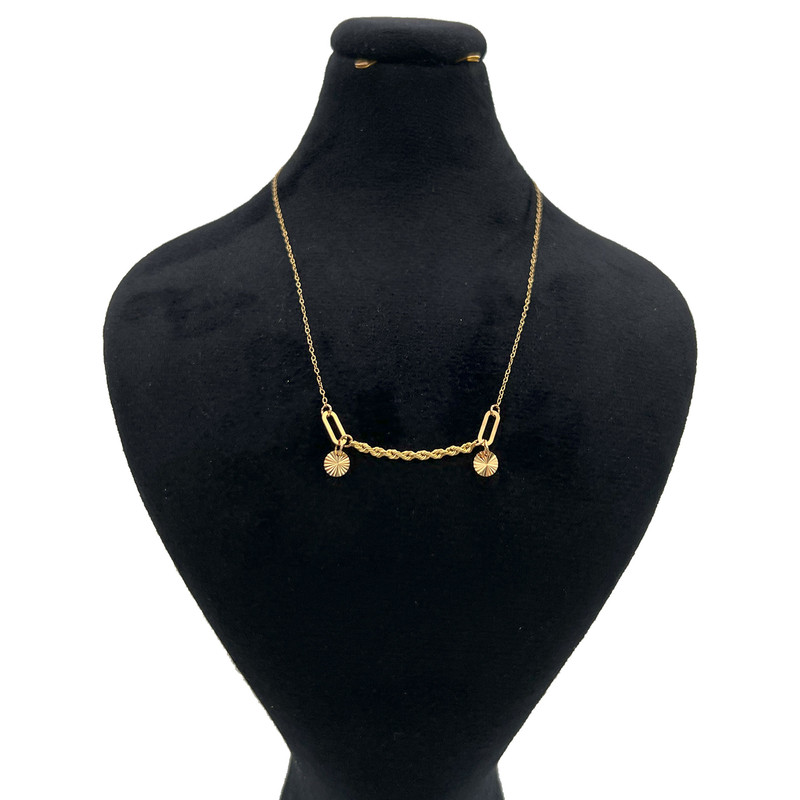 گردنبند طلا 18 عیار زنانه با طرح طنابی (توئیست) گالری صادقی مدل 1078