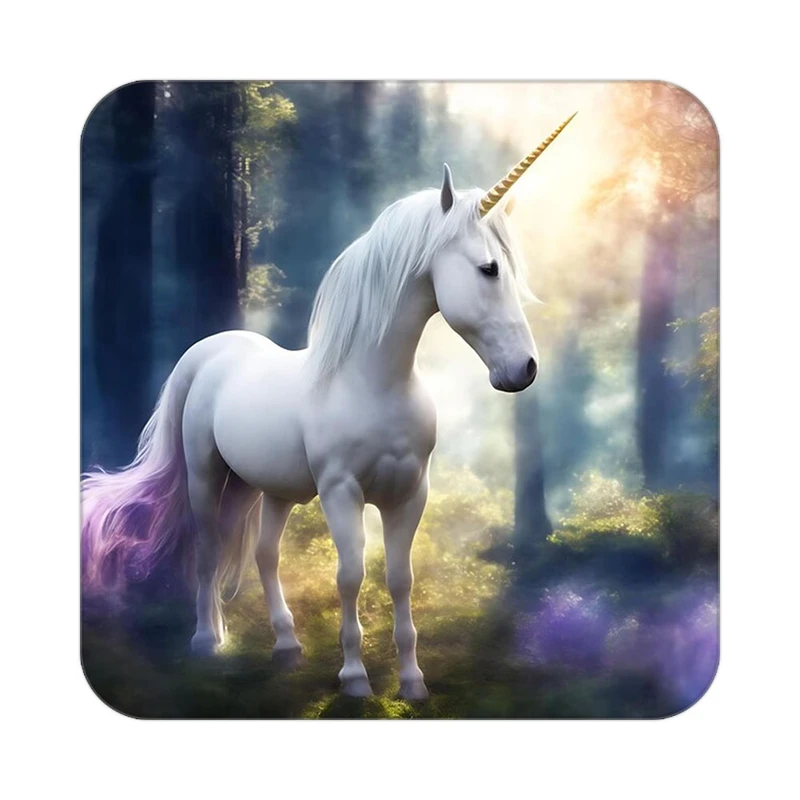 زیر لیوانی کاکتی طرح اسب تک شاخ و یونیکورن مدل mp32053