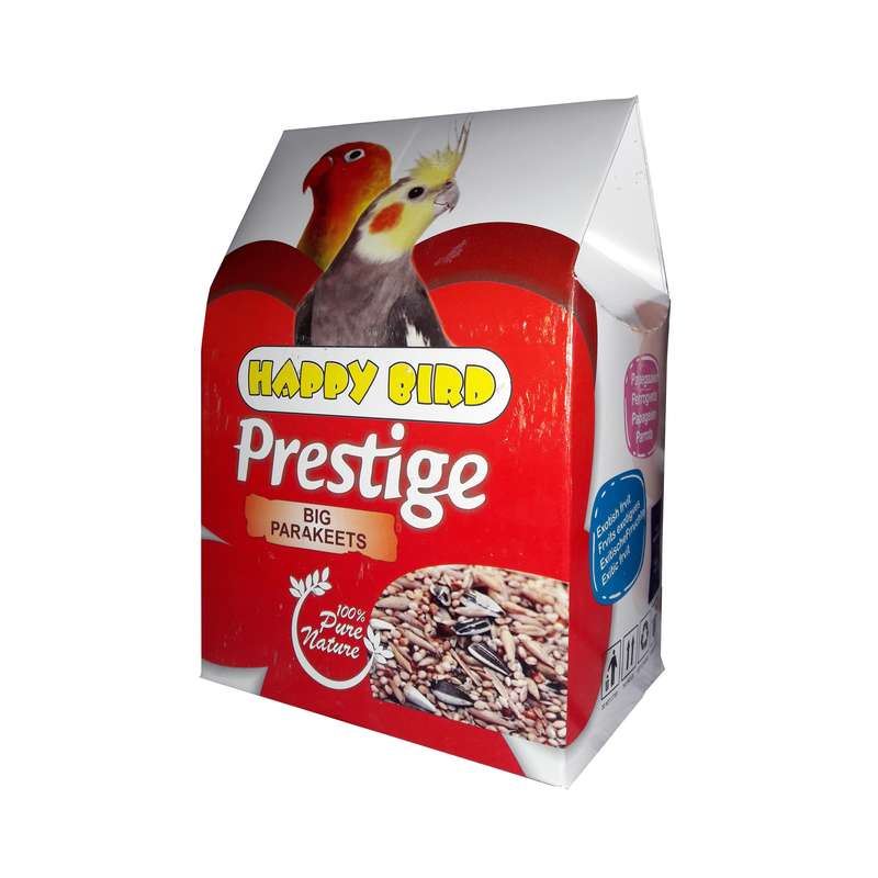 غذای خشک عروس هلندی و طوطی برزیلی هپی برد مدل Prestige وزن 1 کیلوگرم