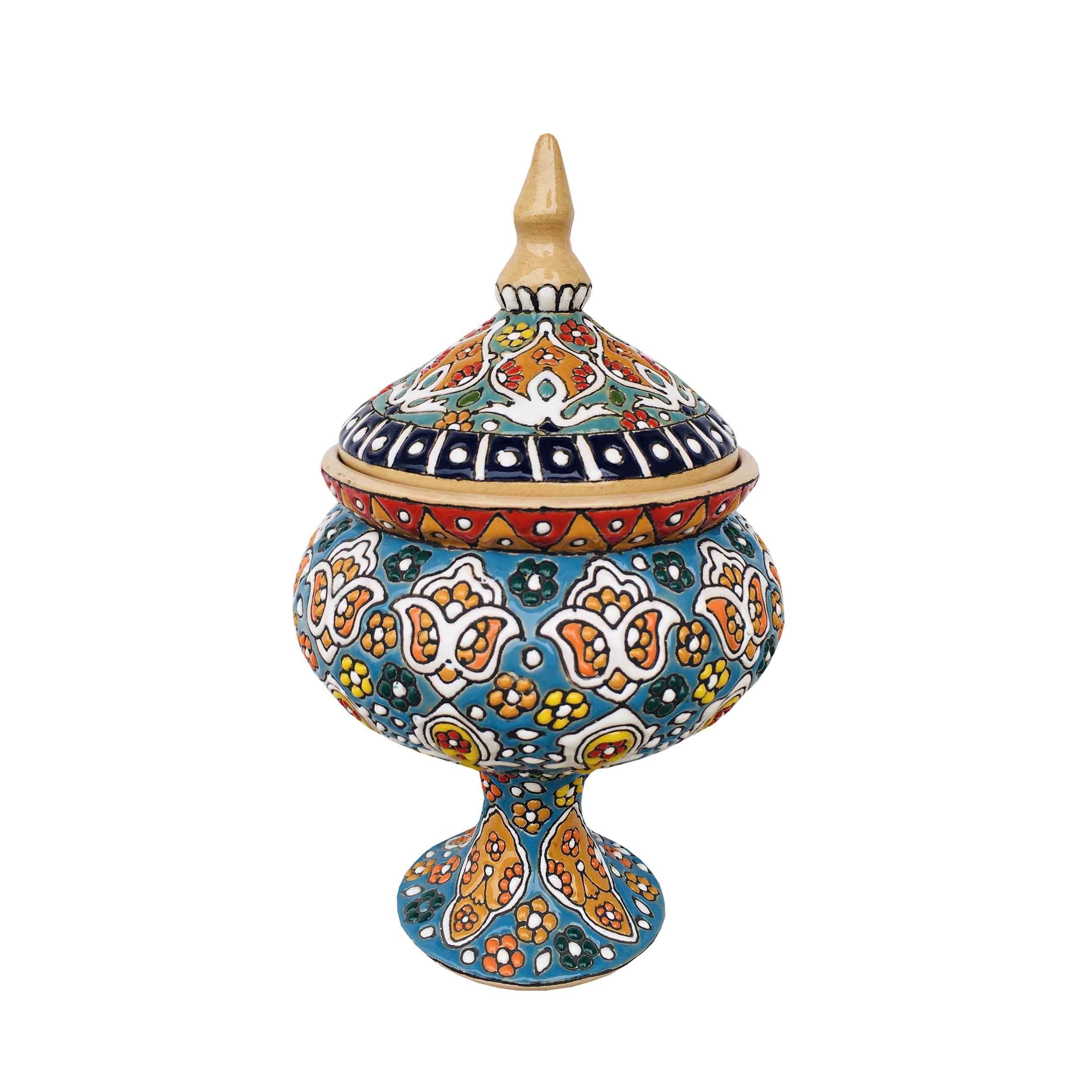شکلات خوری مینا کاری سفالی مدل 1412