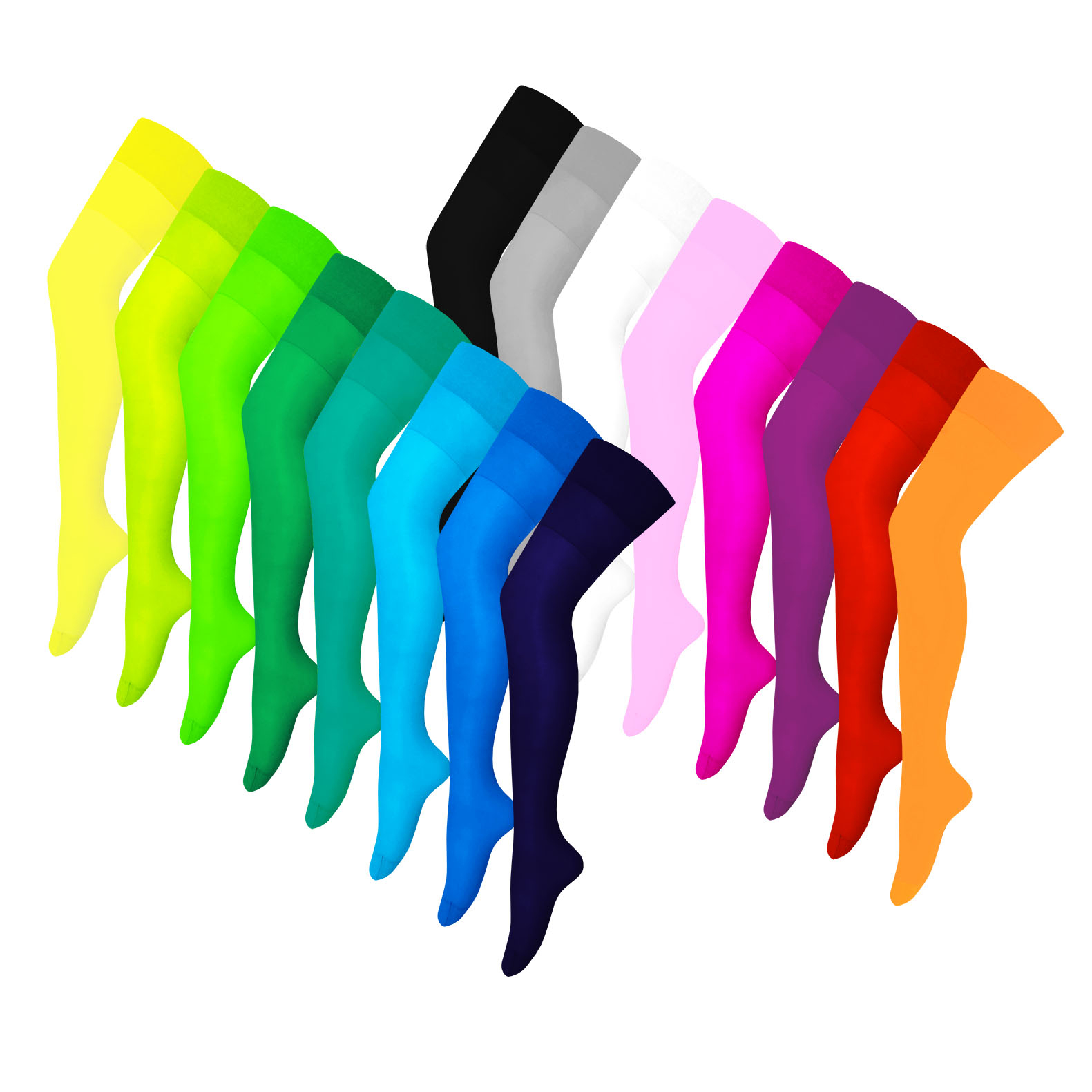 جوراب ساق بلند زنانه مدل سیلکی بالای زانو نازک مجموعه 16 عددی