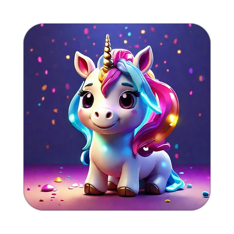 زیر لیوانی کاکتی طرح اسب تک شاخ و یونیکورن مدل mp30926