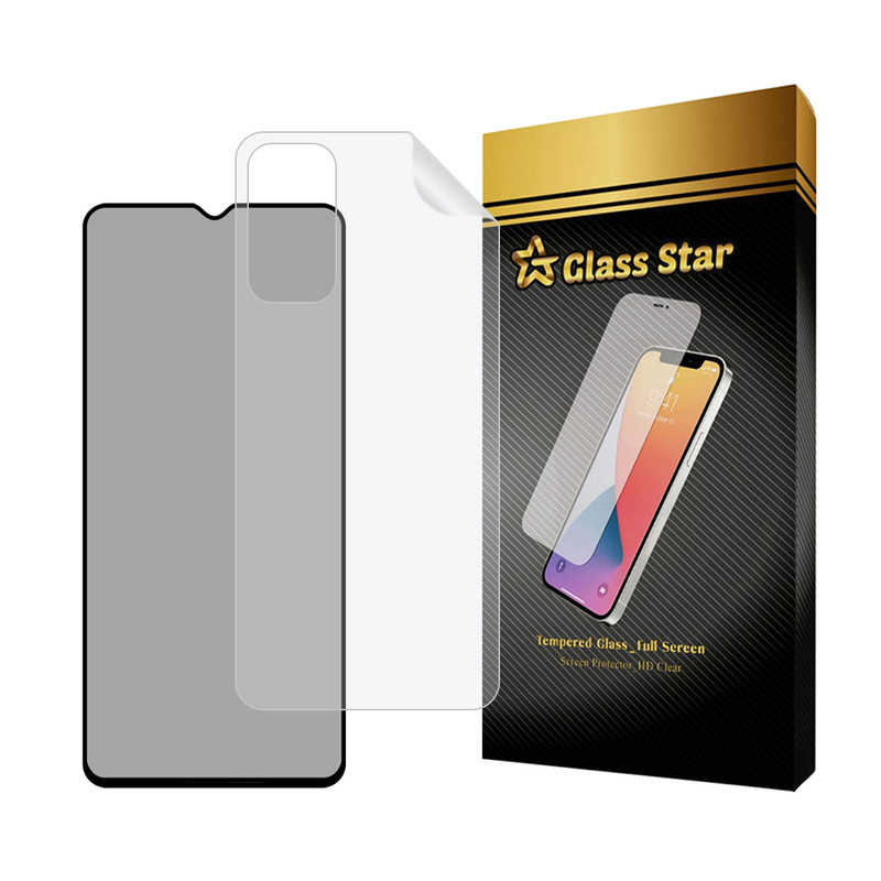 محافظ صفحه نمایش حریم شخصی گلس استار مدل FULLPRIVNANOS مناسب برای گوشی موبایل سامسونگ Galaxy F13 / F23 / M13 /  M23 به همراه محافظ پشت گوشی