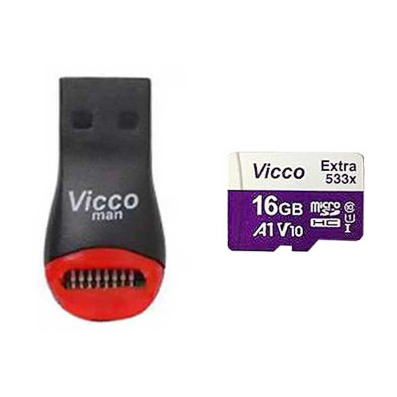 کارت حافظه microSDXC ویکومن مدل Extre 533X کلاس 10 استاندارد UHS-I U1 سرعت 80MBps ظرفیت 16 گیگابایت  به همراه کارت خوان