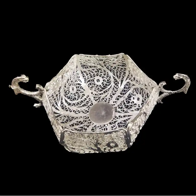 قندان ملیله کاری مدل شش ضلعی کد302