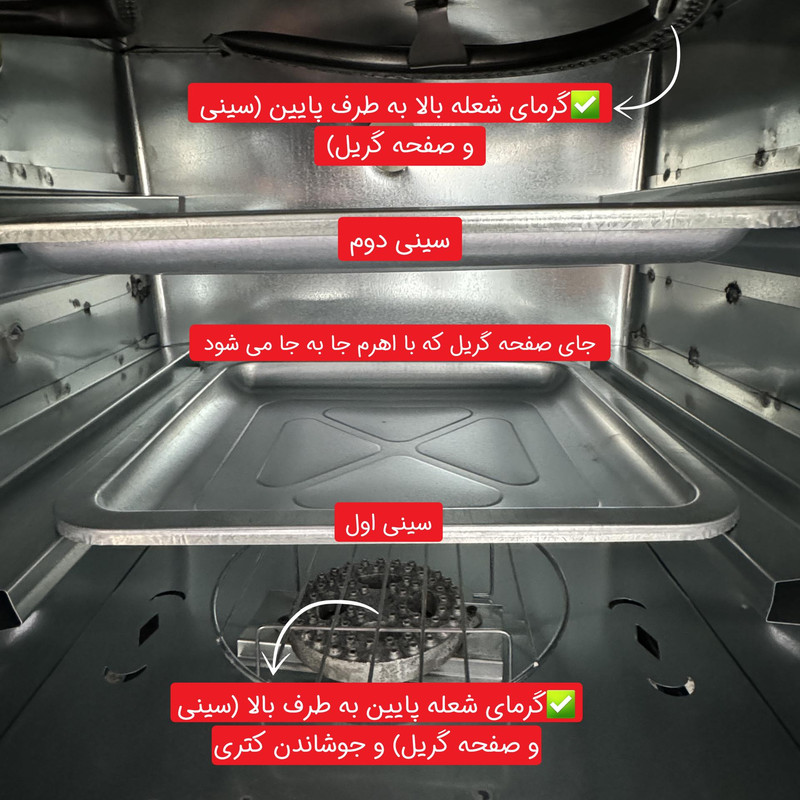 تنور گازی گوهر آذران مدل دو شعله دو سینی درب پنجره ای